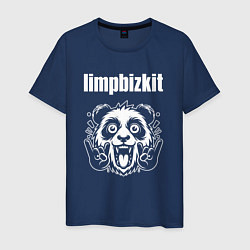 Футболка хлопковая мужская Limp Bizkit rock panda, цвет: тёмно-синий