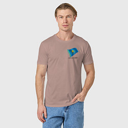 Футболка хлопковая мужская Im Kazakh - motto, цвет: пыльно-розовый — фото 2