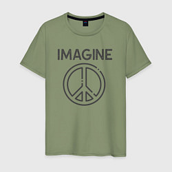 Футболка хлопковая мужская Peace imagine, цвет: авокадо