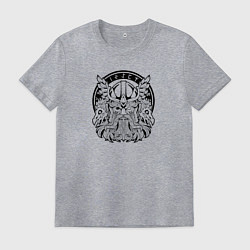 Футболка хлопковая мужская Мифический скандинавский бог Один, цвет: меланж