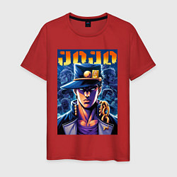 Футболка хлопковая мужская Jojo - Jotaro Kujo ai art, цвет: красный