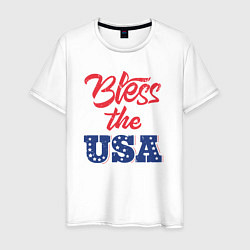 Футболка хлопковая мужская Bless the USA, цвет: белый