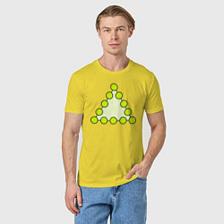 Футболка хлопковая мужская Треугольник из кругов, цвет: желтый — фото 2