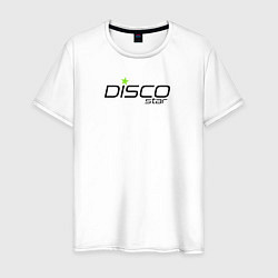 Футболка хлопковая мужская Disco star, цвет: белый