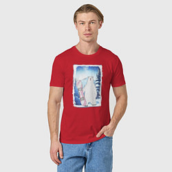 Футболка хлопковая мужская Медвежий сноуборд, цвет: красный — фото 2
