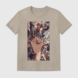 Футболка хлопковая мужская Токийские мстители Такэмити Ханагаки, цвет: миндальный