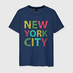 Футболка хлопковая мужская New York city colors, цвет: тёмно-синий