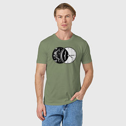 Футболка хлопковая мужская Космическое время, цвет: авокадо — фото 2