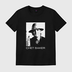 Футболка хлопковая мужская Chet Baker jazz legend, цвет: черный