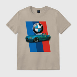 Футболка хлопковая мужская Родстер BMW Z4, цвет: миндальный