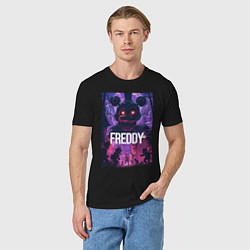 Футболка хлопковая мужская Freddy - мишка Фредди, цвет: черный — фото 2