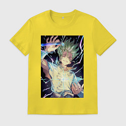 Футболка хлопковая мужская Сэнку Исигами, цвет: желтый