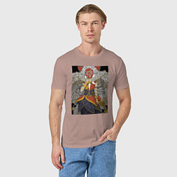 Футболка хлопковая мужская Принцесса Мононоке Сан волчье дитя, цвет: пыльно-розовый — фото 2