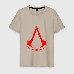 Футболка хлопковая мужская Red logo of assassins, цвет: миндальный
