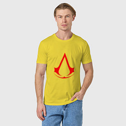 Футболка хлопковая мужская Red logo of assassins, цвет: желтый — фото 2