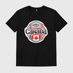 Футболка хлопковая мужская Canada country, цвет: черный