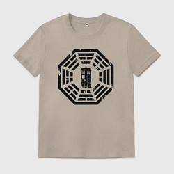 Футболка хлопковая мужская Tardis dharma, цвет: миндальный