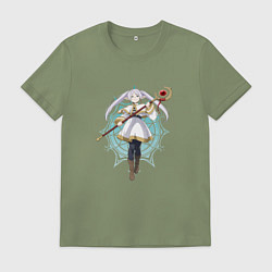 Футболка хлопковая мужская Маг Фрирен с посохом, цвет: авокадо