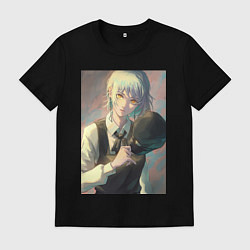 Футболка хлопковая мужская Человек-бензопила Кига одна из четырех всадников, цвет: черный