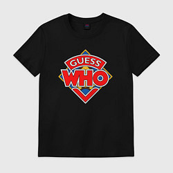 Футболка хлопковая мужская Guess who, цвет: черный