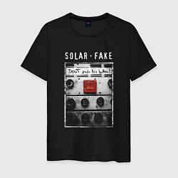 Футболка хлопковая мужская Solar Fake - Dont push the button, цвет: черный