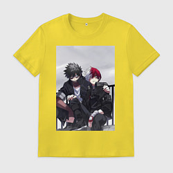 Футболка хлопковая мужская Моя геройская академия Сёто Тодороки, цвет: желтый