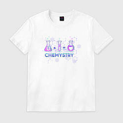 Футболка хлопковая мужская Chemistry: love, цвет: белый