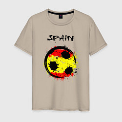 Футболка хлопковая мужская Football Spain, цвет: миндальный