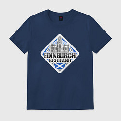 Футболка хлопковая мужская Эдинбург - Шотландия, цвет: тёмно-синий