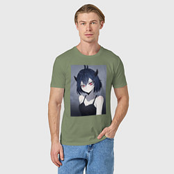 Футболка хлопковая мужская Чёрный клевер Секре Сваллотейл Неро, цвет: авокадо — фото 2