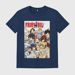 Футболка хлопковая мужская Хвост Феи Нацу Драгнил убийца драконов, цвет: тёмно-синий