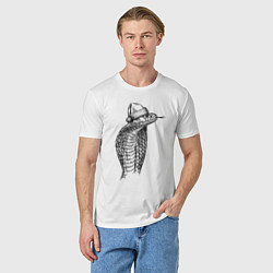 Футболка хлопковая мужская Кобра новогодняя, цвет: белый — фото 2