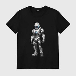 Футболка хлопковая мужская Робот кибергеймер, цвет: черный