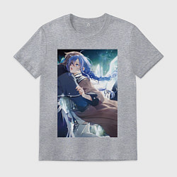 Футболка хлопковая мужская Реинкарнация безработного Рокси Мигурдия и спасите, цвет: меланж