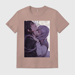 Футболка хлопковая мужская Последний Серафим Шиноа Хираги вампир, цвет: пыльно-розовый