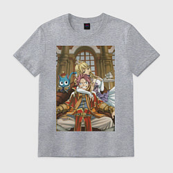 Футболка хлопковая мужская Хвост Феи Нацу Драгнил король арт, цвет: меланж