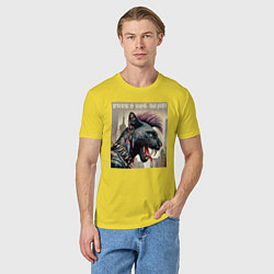 Футболка хлопковая мужская Cool panther - punks not dead, цвет: желтый — фото 2