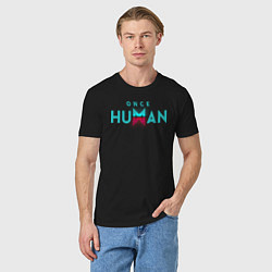 Футболка хлопковая мужская Once human logo, цвет: черный — фото 2