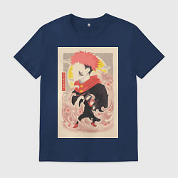 Футболка хлопковая мужская Магическая битва Сукуна Рёмэн арт, цвет: тёмно-синий