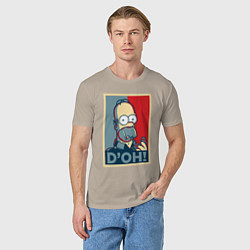 Футболка хлопковая мужская Homer with donut, цвет: миндальный — фото 2