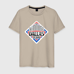 Футболка хлопковая мужская Даллас Техас, цвет: миндальный