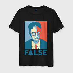 Футболка хлопковая мужская Dwight false - офис, цвет: черный