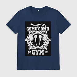 Футболка хлопковая мужская Ван-Пис Луффи Монки Д плод, цвет: тёмно-синий