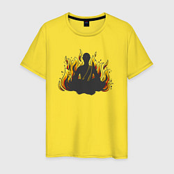 Футболка хлопковая мужская Fire yoga, цвет: желтый