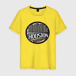 Футболка хлопковая мужская Мегаполис Хьюстон, цвет: желтый