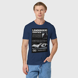 Футболка хлопковая мужская Lamborghini countach, цвет: тёмно-синий — фото 2
