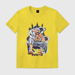 Футболка хлопковая мужская One piece дым smoke, цвет: желтый