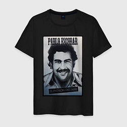 Футболка хлопковая мужская Escobar draw portrait, цвет: черный