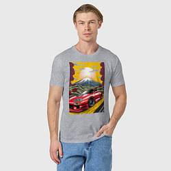 Футболка хлопковая мужская Toyota Supra jdm автомобиль, цвет: меланж — фото 2