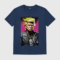 Футболка хлопковая мужская Trumps not dead - motto, цвет: тёмно-синий